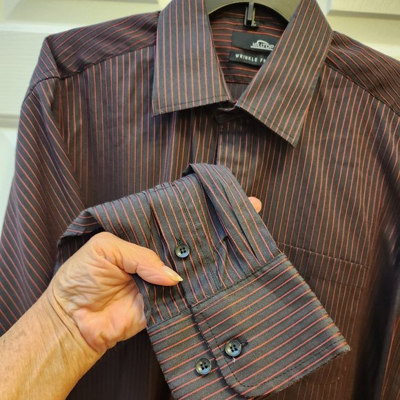 HILLTOP WRINKLE FREE MEN'S LONG SLEEVE SHIRT  XL #1464 - Picture 9 of 15